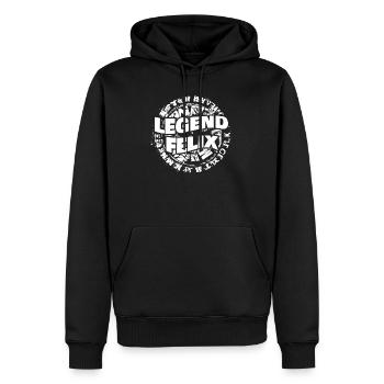 Felix - Sweat à capuche Premium bio Homme - noir - Devant - Nico (187cm)