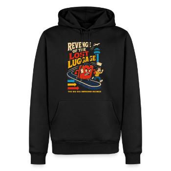 La Revanche des Bagages Oubliés - Sweat à capuche Premium bio Homme - noir - Devant - Nico (187cm)