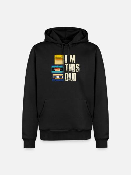 I'm This Old Retro 80er 90er Kassette - Männer Premium Bio Hoodie - Schwarz