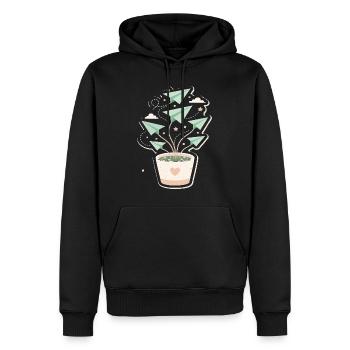 Papierflieger Pflanze Wuchs - Männer Premium Bio Hoodie - Schwarz - Vorne - Nico (187cm)