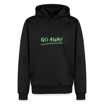 Go Away - Men’s Premium Organic Hoodie - black - Front - Nico (187cm)
