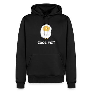 Cool Yeti - Männer Premium Bio Hoodie - Schwarz - Vorne - Nico (187cm)