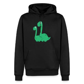 Famille des dinosaures Titanosauria - Sweat à capuche Premium bio Homme - noir - Devant - Nico (187cm)