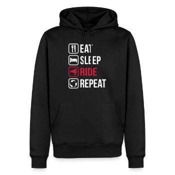 Eat Sleep Ride Repeat - Men’s Premium Organic Hoodie - black - Front - Nico (187cm)