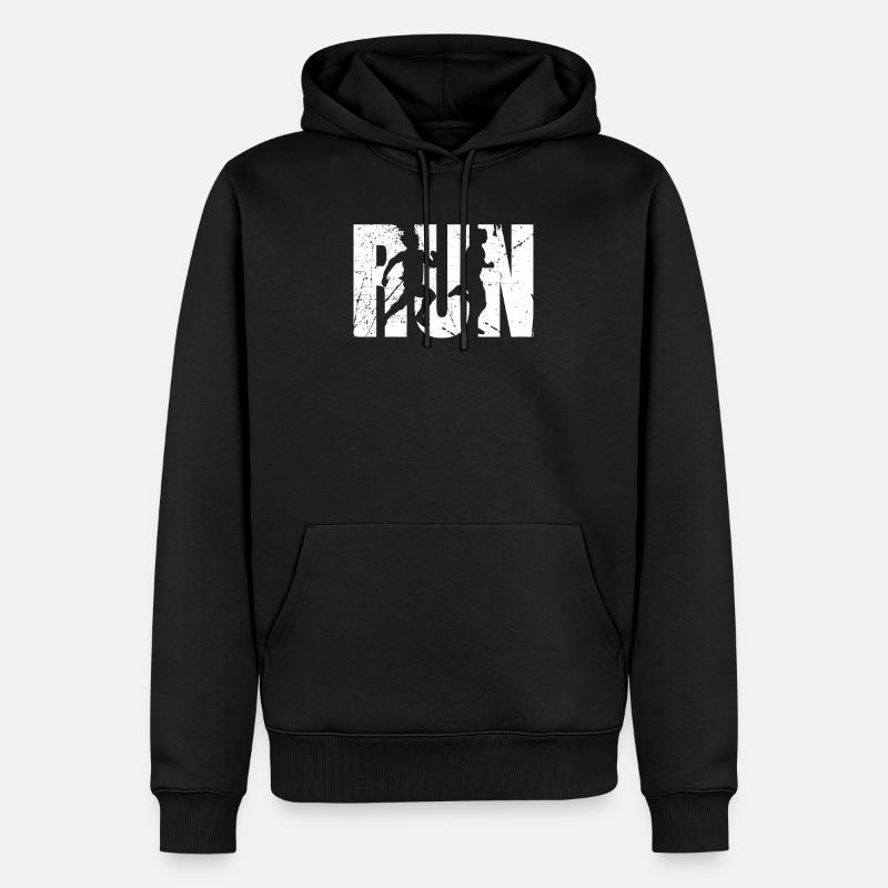 course - Sweat à capuche Premium bio Homme - noir
