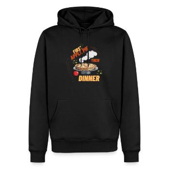 Tarte aux pommes avant le petit-déjeuner - Sweat à capuche Premium bio Homme - noir - Devant - Nico (187cm)