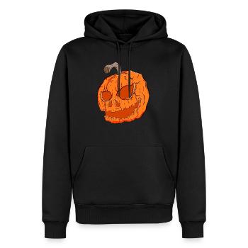 Halloween. citrouille - Sweat à capuche Premium bio Homme - noir - Devant - Nico (187cm)