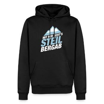 Es geht steil bergab Ski Snowboard Shirt - Männer Premium Bio Hoodie - Schwarz - Vorne - Nico (187cm)