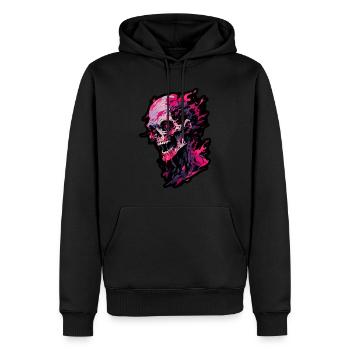 Crazy zombie skull - Men’s Premium Organic Hoodie - black - Front - Nico (187cm)