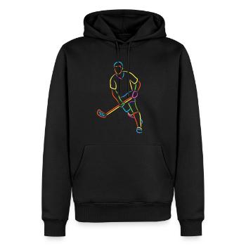 Floorball Salibandy Innebandy Garçons Floorball - Sweat à capuche Premium bio Homme - noir - Devant - Nico (187cm)