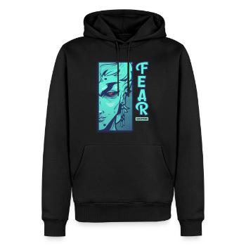 Fear addict design - Men’s Premium Organic Hoodie - black - Front - Nico (187cm)