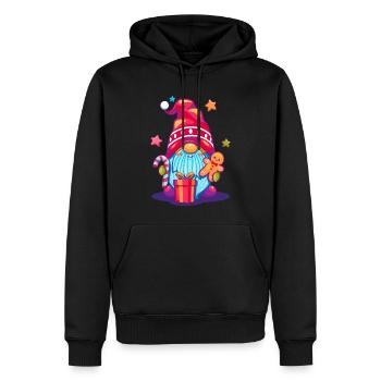 Bunter Weihnachts- Wichtel Pop Art Zeichentrick - Männer Premium Bio Hoodie - Schwarz - Vorne - Nico (187cm)
