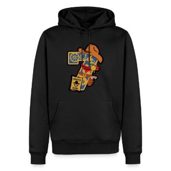 Cowboy 7. Geburtstagsparty Nummer 7 - 7 Jahre - Männer Premium Bio Hoodie - Schwarz - Vorne - Nico (187cm)