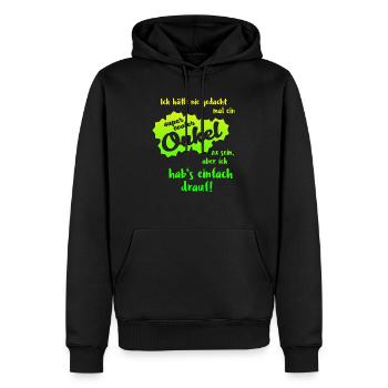 Onkel - Super Cool - Männer Premium Bio Hoodie - Schwarz - Vorne - Nico (187cm)