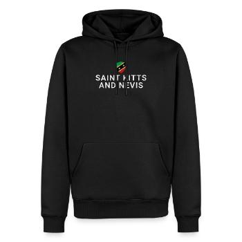 St. Kitts et Nevis - Sweat à capuche Premium bio Homme - noir - Devant - Nico (187cm)