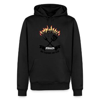 Grillmeister Jürgen lustiger Spruch Vorname - Männer Premium Bio Hoodie - Schwarz - Vorne - Nico (187cm)