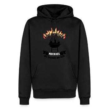 Grillmeister Michael lustiger Spruch Vorname - Männer Premium Bio Hoodie - Schwarz - Vorne - Nico (187cm)