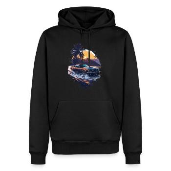 Voiture de sport classique - Sweat à capuche Premium bio Homme - noir - Devant - Nico (187cm)