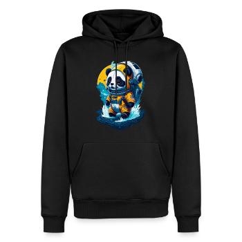 Niedlicher Panda-Astronaut - Männer Premium Bio Hoodie - Schwarz - Vorne - Nico (187cm)