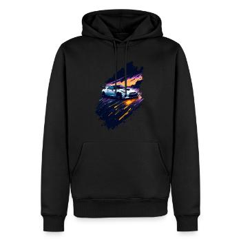 Sportwagen - Männer Premium Bio Hoodie - Schwarz - Vorne - Nico (187cm)
