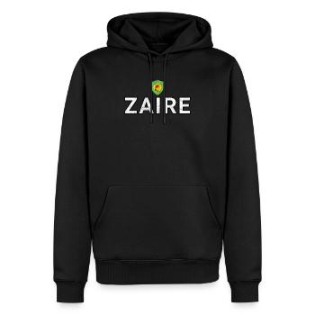 Zaire - Männer Premium Bio Hoodie - Schwarz - Vorne - Nico (187cm)