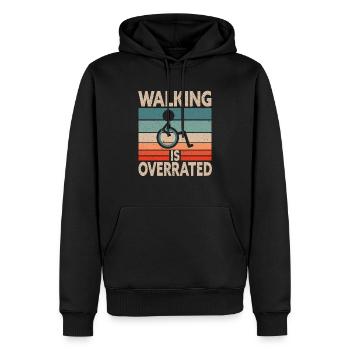 Gehen, das so übertrieben rollstuhlbehindert ist - Männer Premium Bio Hoodie - Schwarz - Vorne - Nico (187cm)