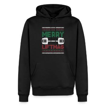 Frohe Liftmas Weihnachtsfeiertag Santa Gewichtheber - Männer Premium Bio Hoodie - Schwarz - Vorne - Nico (187cm)