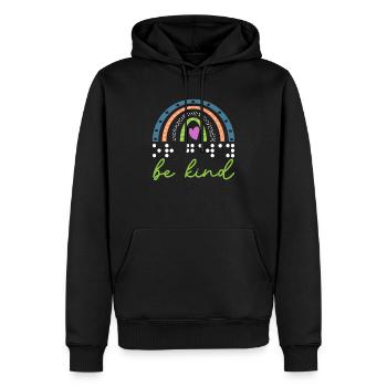 Soyez gentil Braille Conscience des aveugles malvoyants - Sweat à capuche Premium bio Homme - noir - Devant - Nico (187cm)
