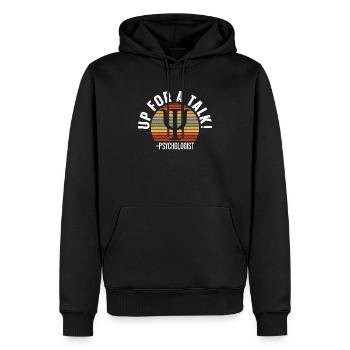 Up For A Talk Psychologue scolaire Psychologie - Sweat à capuche Premium bio Homme - noir - Devant - Nico (187cm)