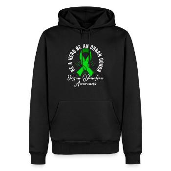 Seien Sie ein Held Seien Sie ein Organspender Organspende - Männer Premium Bio Hoodie - Schwarz - Vorne - Nico (187cm)