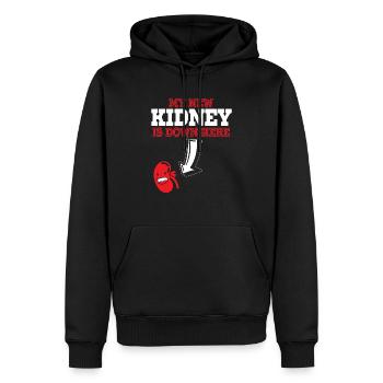 Meine neue Niere ist hier Transplantation Organ Empfänger - Männer Premium Bio Hoodie - Schwarz - Vorne - Nico (187cm)