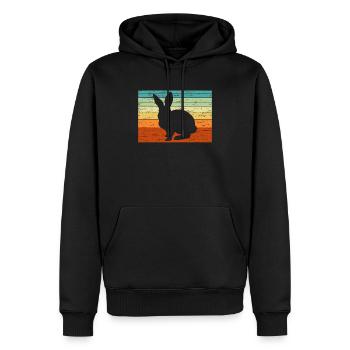 Retro Rabbit Vintage Lover Fluffy Pet Animal - Men’s Premium Organic Hoodie - black - Front - Nico (187cm)