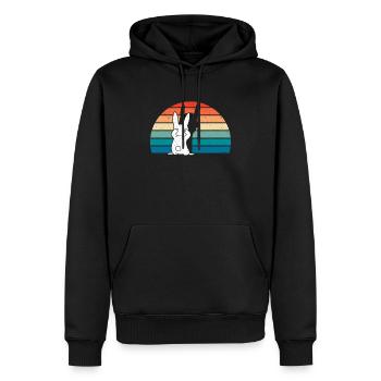 Retro Kaninchen Vintage Flauschiges Haustier - Männer Premium Bio Hoodie - Schwarz - Vorne - Nico (187cm)