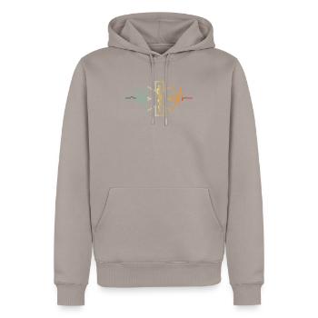 EMT Heartbeat Medical Worker Ersthelfer - Männer Premium Bio Hoodie - Taupe - Vorne - Nico (187cm)