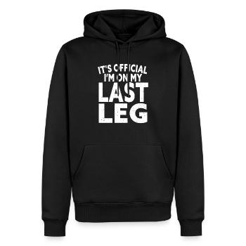 Es ist offiziell, dass ich auf meinem letzten Bein amputiert amputiert bin - Männer Premium Bio Hoodie - Schwarz - Vorne - Nico (187cm)