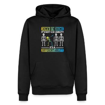 Es ist keine Behinderung, es ist eine andere Fähigkeit - Männer Premium Bio Hoodie - Schwarz - Vorne - Nico (187cm)