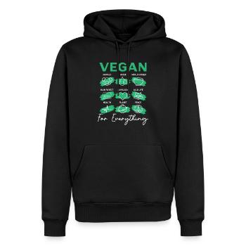 Vegan für alles Vegetarisch Gesunder Veganismus - Männer Premium Bio Hoodie - Schwarz - Vorne - Nico (187cm)