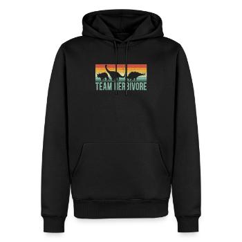 Team Herbivore Vegetarisches Gemüse Dinosaurier Vegan - Männer Premium Bio Hoodie - Schwarz - Vorne - Nico (187cm)