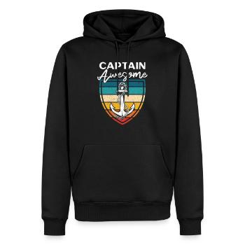Kapitän Awesome Sailor Chief Mate Shipmaster - Männer Premium Bio Hoodie - Schwarz - Vorne - Nico (187cm)