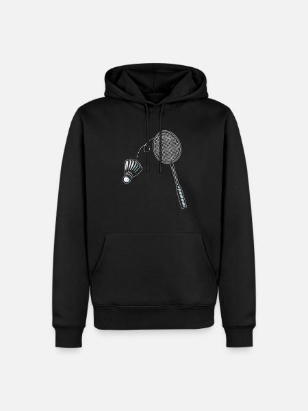 Badminton Speler Coach Racket Sport Smash - Mannen Premium Bio hoodie - zwart