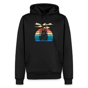 Eisenbahnlokomotive Eisenbahningenieur Lokführer - Männer Premium Bio Hoodie - Schwarz - Vorne - Nico (187cm)
