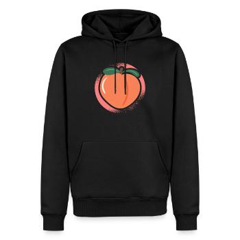 Pfirsich Obstliebhaber Vegan Vegetarisch Gesund - Männer Premium Bio Hoodie - Schwarz - Vorne - Nico (187cm)