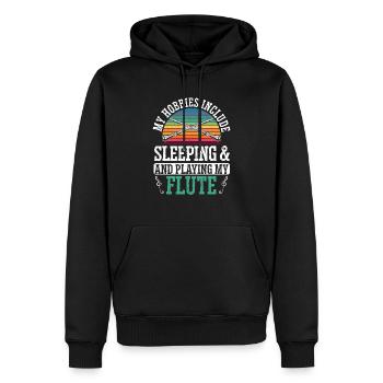 Flûtiste Flûtiste Flûtiste Musicien - Sweat à capuche Premium bio Homme - noir - Devant - Nico (187cm)