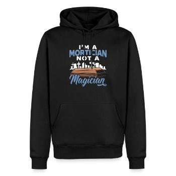 Ich bin ein Leichenbestatter, kein Zauberer Bestattungsunternehmer - Männer Premium Bio Hoodie - Schwarz - Vorne - Nico (187cm)