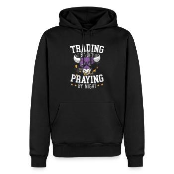 Handel bei Tag Beten bei Nacht Forex Day Trader - Männer Premium Bio Hoodie - Schwarz - Vorne - Nico (187cm)
