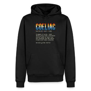 Définition de la maladie cœliaque sans gluten - Sweat à capuche Premium bio Homme - noir - Devant - Nico (187cm)