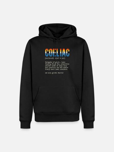 Coeliac Definition Gluten Free Celiac Disease - Men’s Premium Organic Hoodie - black