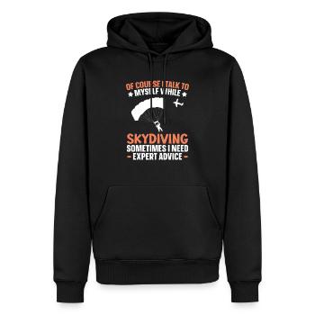 Parachutisme Parachutisme Parachutiste Parachutiste - Sweat à capuche Premium bio Homme - noir - Devant - Nico (187cm)