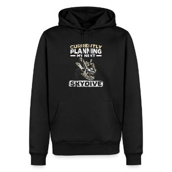 Derzeit plane ich mein nächstes Fallschirmsprung-Fallschirmspringen - Männer Premium Bio Hoodie - Schwarz - Vorne - Nico (187cm)