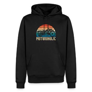 Motoroholic Motorrad Motorrad Automobil - Männer Premium Bio Hoodie - Schwarz - Vorne - Nico (187cm)